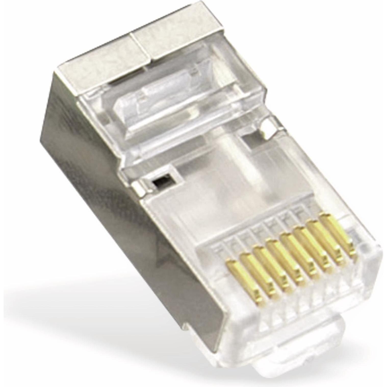 Rutenbeck TP-Stecker TP, S-UTP,100-Pack,ohne Tülle, Einfädelkamm eingespritzt, für Flachkabel (Netzwerkkabel Stecker), N...