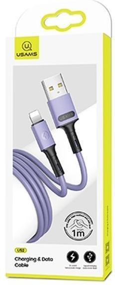 Actual product image Usams Cable U52 lightning 2A Fast Charge 1m purpurowy/purple SJ434USB04 (US-SJ434) (1 m)