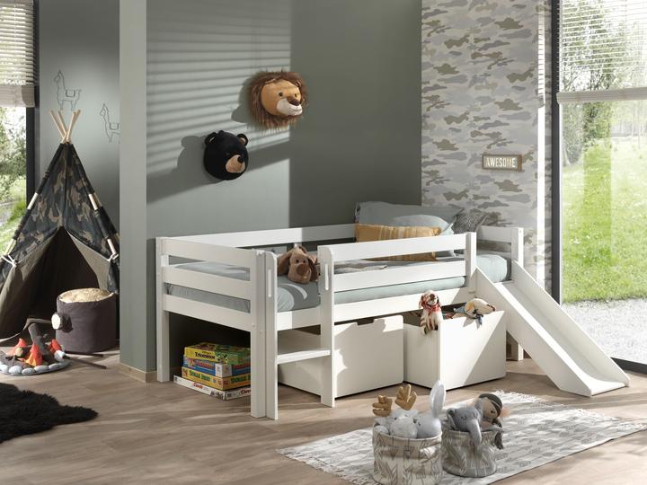 Image du produit Vipack Lit Pino avec toboggan et 2 tiroirs (90 x 200 cm)