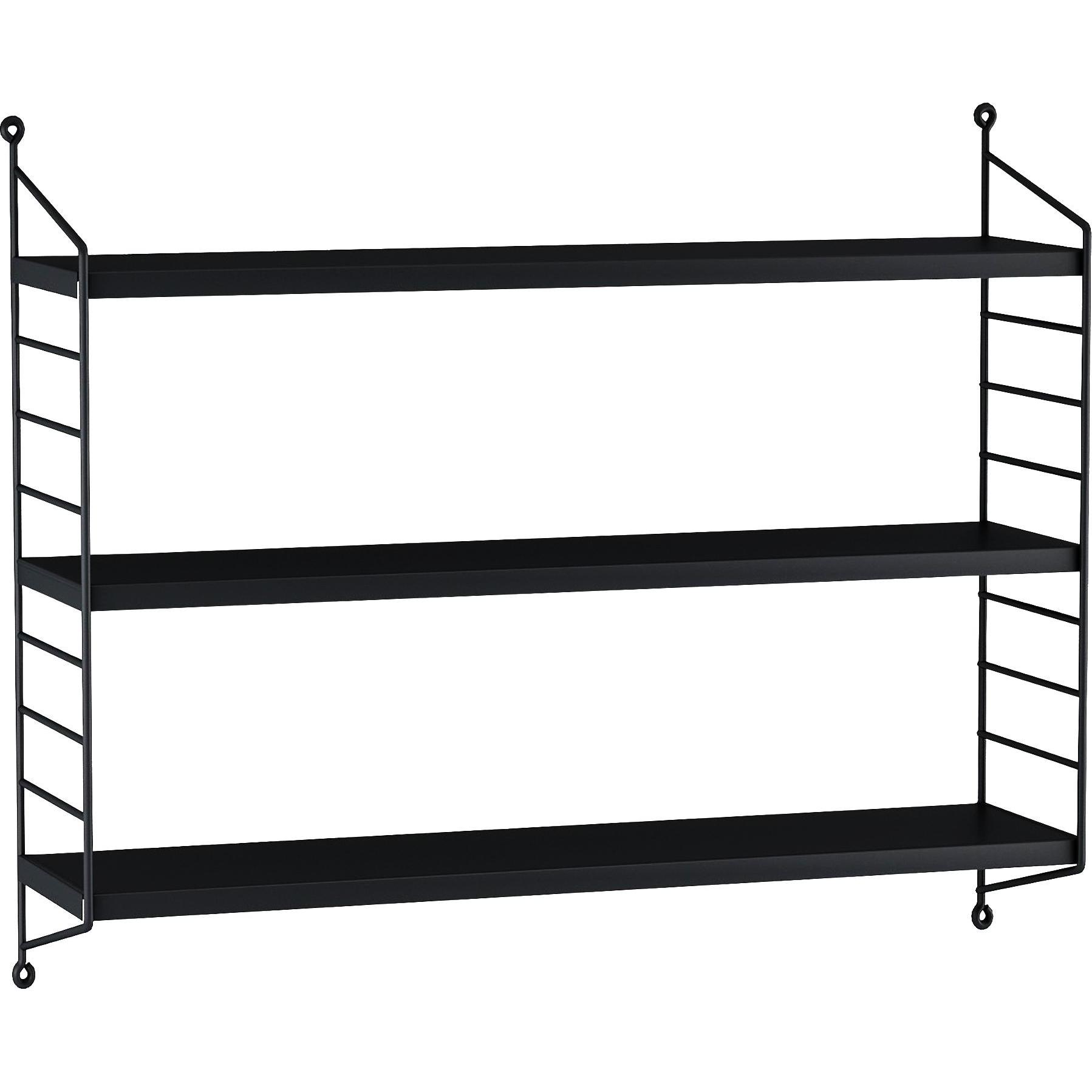 En.Casa, Regal, Modulares Wandregal Strängnäs 3er Set Schwarz