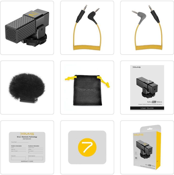 Immagine prodotto 7Ryms Microfono On-Camera a condensatore cardioide compatto