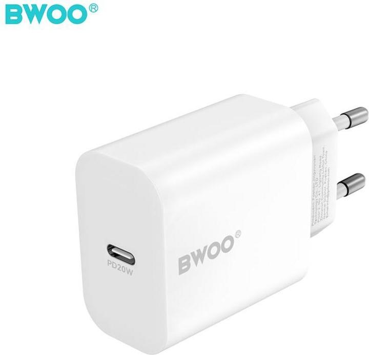 Bwoo wall charger CDA233 PD 20W 1x USB-C white (20 W, 1 portion)