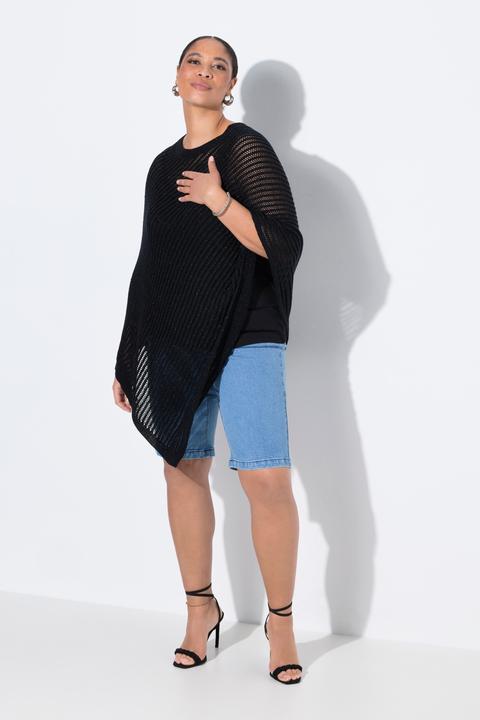 Actual product image Miamoda Poncho, oversized, Glitzer-Strick, Zipfelsaum (42, 44, 46, 48)