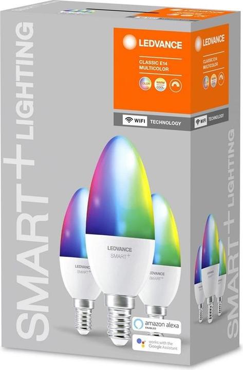 Actual product image Osram SMART+ MATTER Classic B40 4.9W 827...865 Multicolor E14 TRIPLE PACK (E14, 470 lm, 12x)