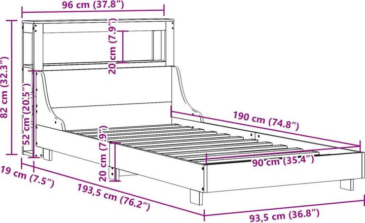 Image du produit vidaXL Bettgestell (90 x 190 cm)