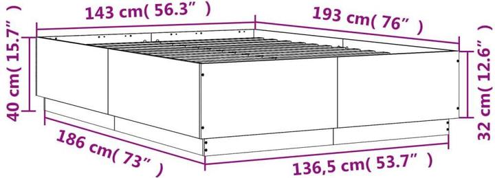Image du produit vidaXL Bettgestell (140 x 190 cm)