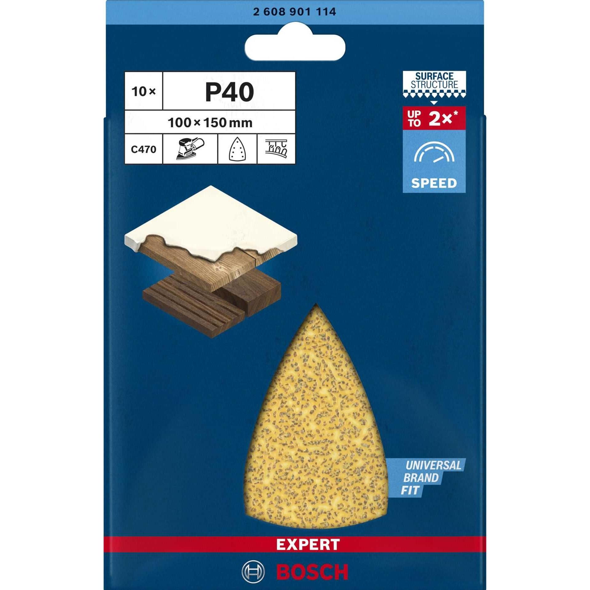 Thumbnail - Bosch Professional Zubehör, Schleifmittel, EXPERT C470 Schleifpapier mit 7 Löchern für Multischleifer, 100 x 150 mm, G 4...