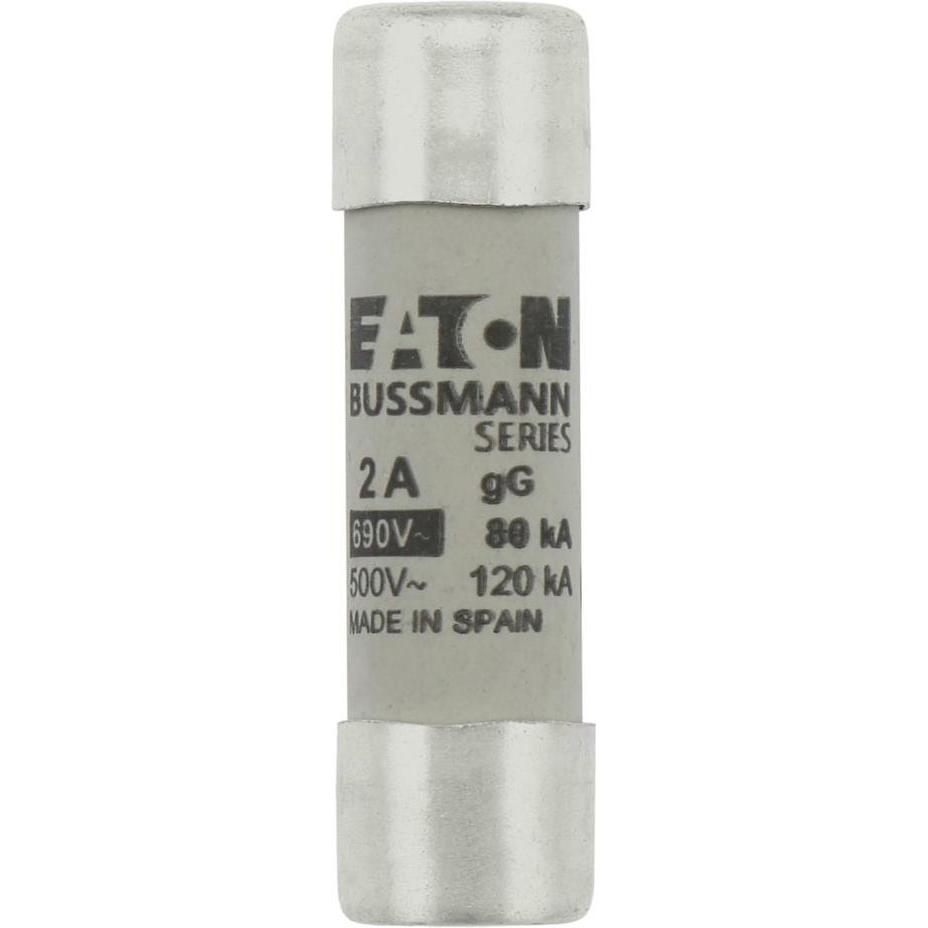 10x Eaton, Sicherung, Sicherungseinsatz, Niederspannung, 2 A, AC 690 V, 80 kA, 14 x 51 mm, gL/gG, IEC C14G2 (Feinsicheru...