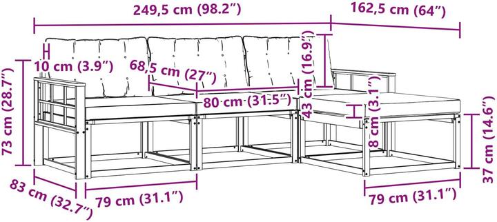 Produktbild vidaXL Outdoor-Sofa