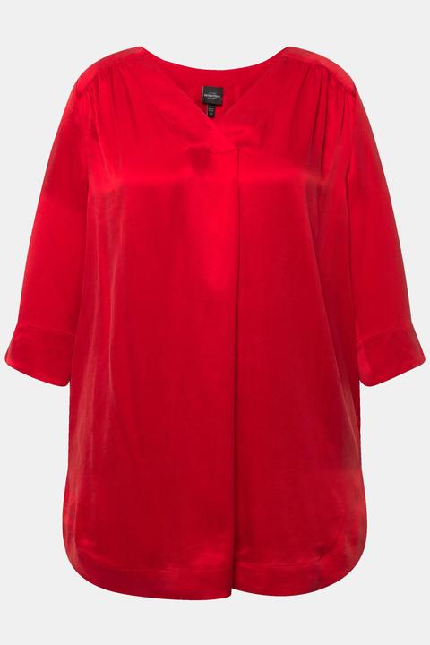 Immagine prodotto Ulla Popken Tunica con cupro, scollo a V e maniche lunghe (50, 52)