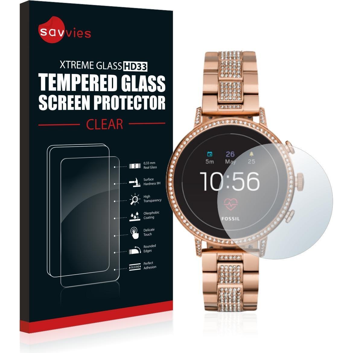 Thumbnail - Savvies Panzerglas Hartglas Displayschutz, Smartwatch Schutzfolie, Transparent