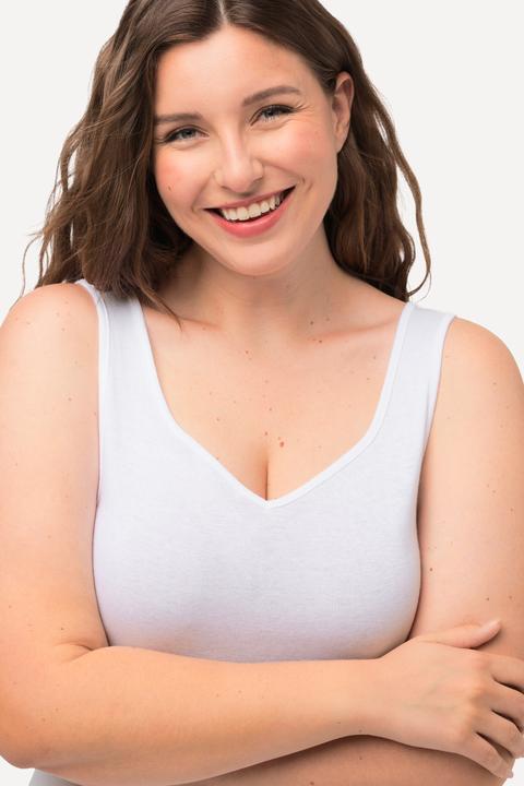 Image du produit Ulla Popken Débardeur/maillot de corps en jersey de coton, décolleté en V (60)