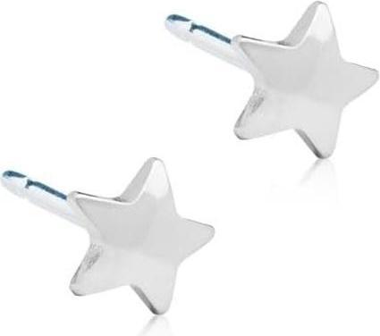 Blomdahl Hypoallergene Silber Titanium Stern Ohrstecker (Silber 925 1 Mikron Titan)