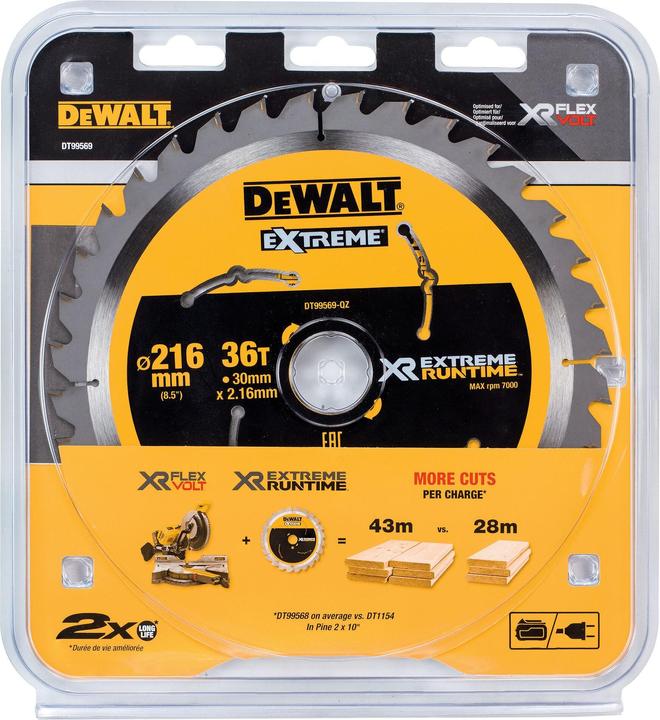 Produktbild DeWalt DT 99569 XR Handkreissägeblatt 216 mm / 30 mm mit 36 Zähnen
