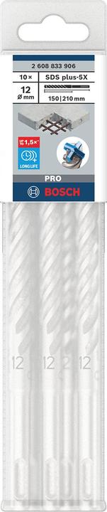 Actual product image DIY SDS-plus-5X drill bit 12x150x210 mm, 10 pcs. (12 x 150 x 210 mm)