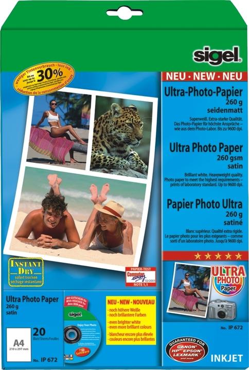 Produktbild Sigel Fotopapier (260 g/m², A4, 20 Stk.)