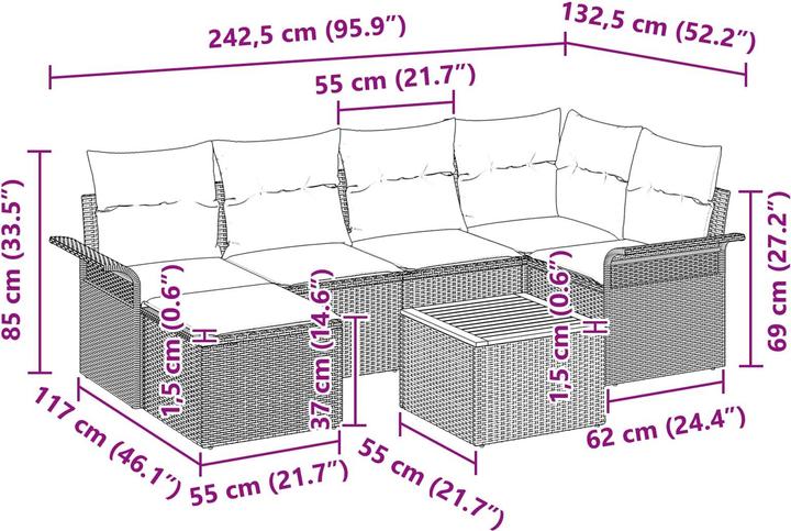 Produktbild vidaXL Gartensofa-set