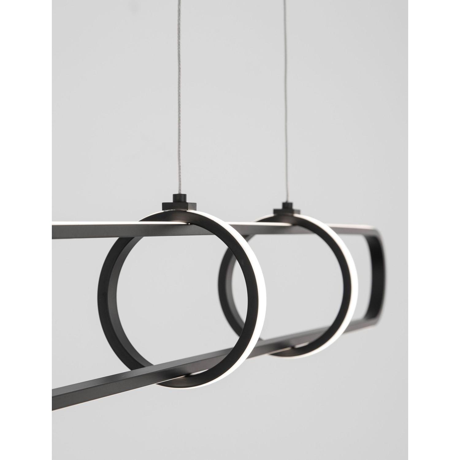 Thumbnail - Nova Luce, Pendelleuchte, ARTE LED Pendelleuchte Matt schwarz 29W Warmweiss 90x13x120cm dimmbar 9113121
