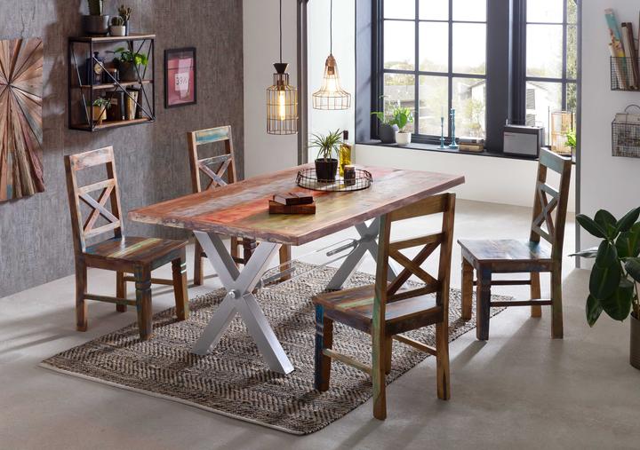 Immagine prodotto SIT Möbel Tavolo in legno massiccio X color argento antico (240 x 76 x 100 cm)