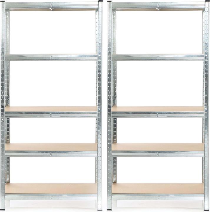 Produktbild Wiltec Set 2x Schwerlastregal verzinkt 154x75x30cm Steckregal 875kg Werkstatt