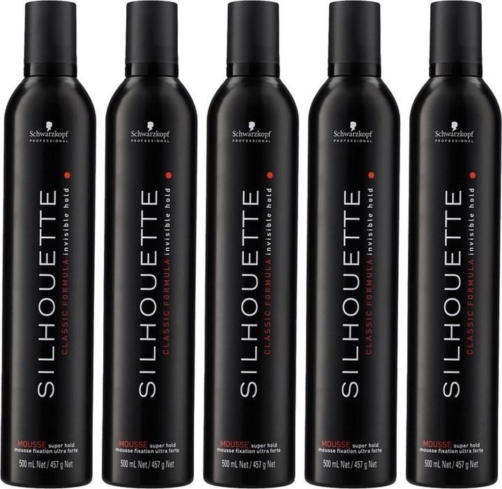 Schwarzkopf Professional 10x Schwarzkopf Silhouette Super Hold Mousse 500 ml (500 ml, Mousse coiffante)
