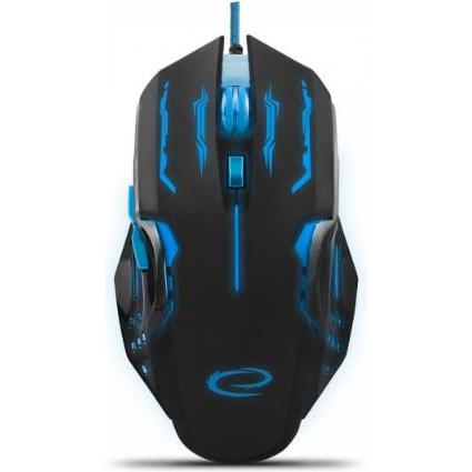 Esperanza EGM403B Maus rechts USB Typ-A Optisch 2400 DPI (Kabelgebunden), Maus, Schwarz, Blau