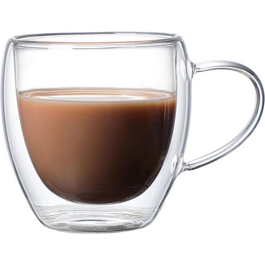 Bdt Doppelwandige Thermoglastasse Tasse, Borosilikatglas, 150 ml, spülmaschinengeeignet, Tazza, Trasparente