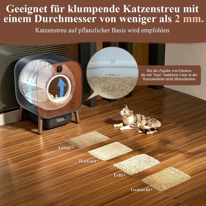 Produktbild Pawbby P1 Ultra Selbstreinigende Katzentoilette,TÜV-Zertifizierung,App-Steuerung,für Mehrere Katzen (Selbstreinigendes Katzenklo)