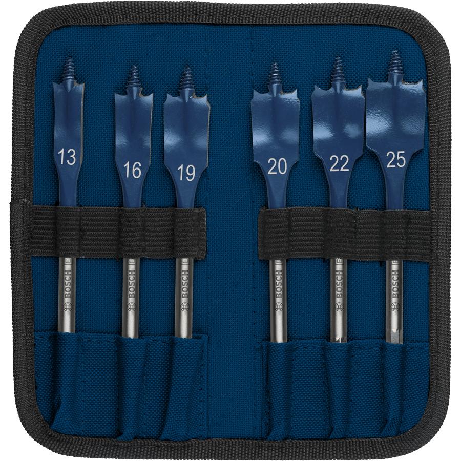 Bosch Professional Zubehör, Punta da trapano, EXPERT Self Cut Speed HEX Flachfräsbohrer-Set, 13/16/19/20/22/25 mm, 6-tlg. (13, 16, 19, 20, 22, 25)