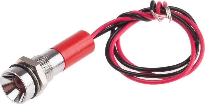 Produktbild RS PRO 8mm vertieft verchro LED Dräht rot 12VDC