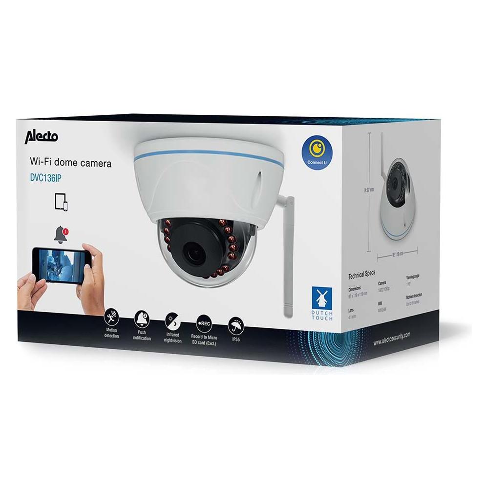 Alecto DVC136IP - Outdoor Wifi Dome Camera - Wit (1920 X 1080 Pixels), Netzwerkkamera, Weiss
