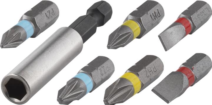 Actual product image wolfcraft 1 Solid 7-piece bit set SL, PH, PZ (Screw slot)