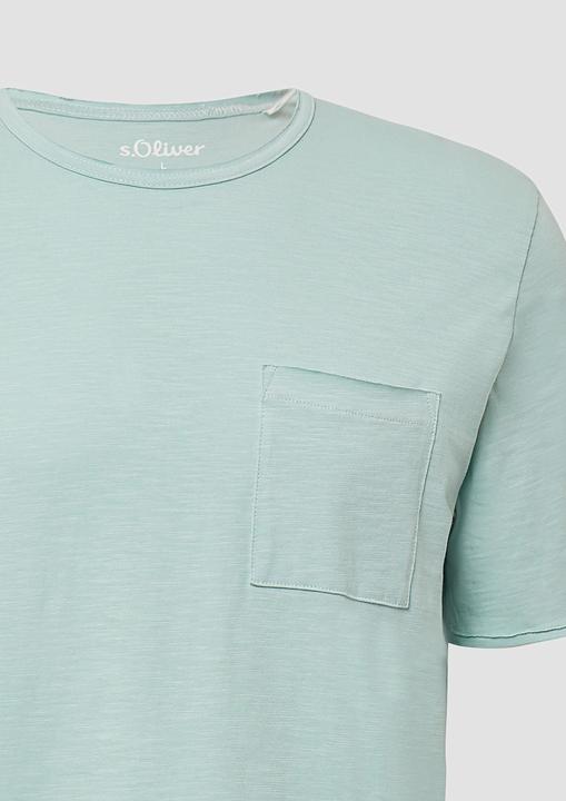Image du produit S.Oliver T-Shirt Flammgarn-T-Shirt mit Brusttasche und offenen Kanten (XL)