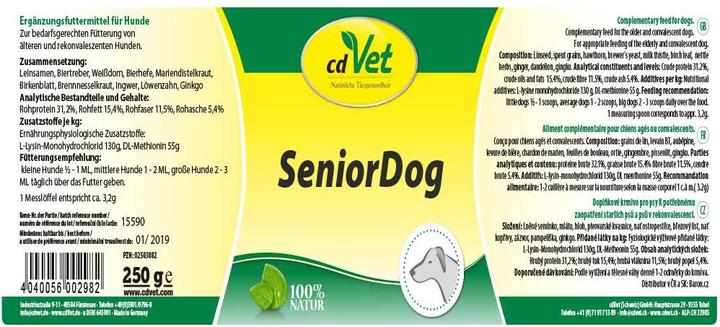 Image du produit cdVet Poudre Senior-Dog, 250 g de poudre (Senior, 1 pcs, 250 g)