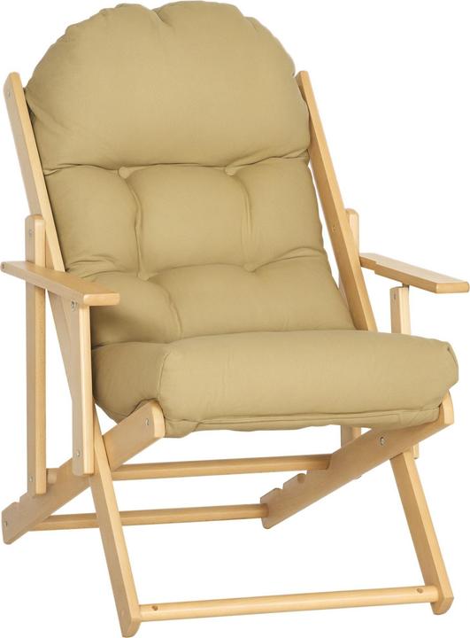 Homcom Relaxsessel Buchenholz, Schaumstoff Braun