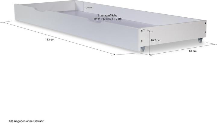 Actual product image Jamb Bed base drawer (173 x 63 x 16 cm)