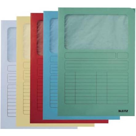 Leitz, Mappe, 100 Dokumententaschen 3950 DIN A4 farbsortiert glatt (A4, 1 x)