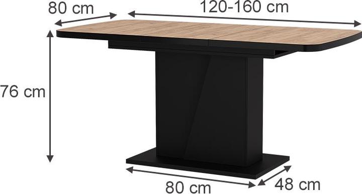 Image du produit Vicco Table de salle à manger Fenaro (80 x 120 x 77.30 cm)