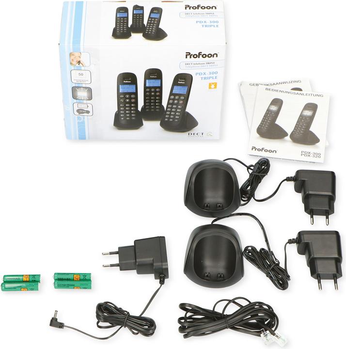 Image du produit Profoon Téléphone DECT avec 3 combinés, noir
