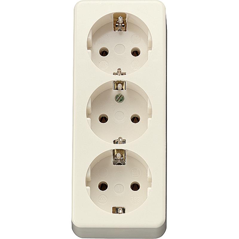 JUNG, Steckdosenleiste, Tischsteckdose 3-fach 16A 250V o.Zuleitung 10 S 23 L (3 x, CEE 7/16)