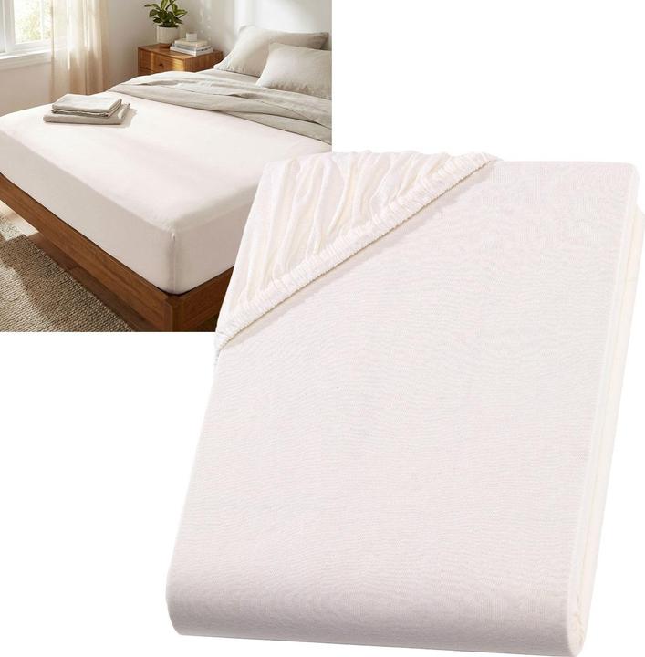 Produktbild Casativo Premium Spannbetttuch für Boxspringbett & Wasserbett - Natur, 140-160x220 cm - 190g/m2 (140-160 x 220 cm)