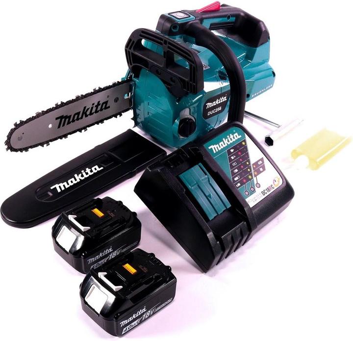 Image du produit Makita DUC 256 RM Tronçonneuse sans fil 36 V ( 2x 18 V ) Brushless 25 cm + 2x batterie 4,0 Ah + chargeur (Tronçonneuse à batterie)