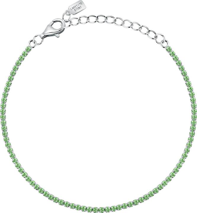 La Petite Story Bracciale tennis in argento con zirconi verdi Argento LPS05AWV36 (16 cm, Argento 925)