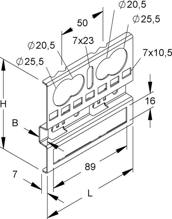Actual product image Niedax Universal mounting plate
