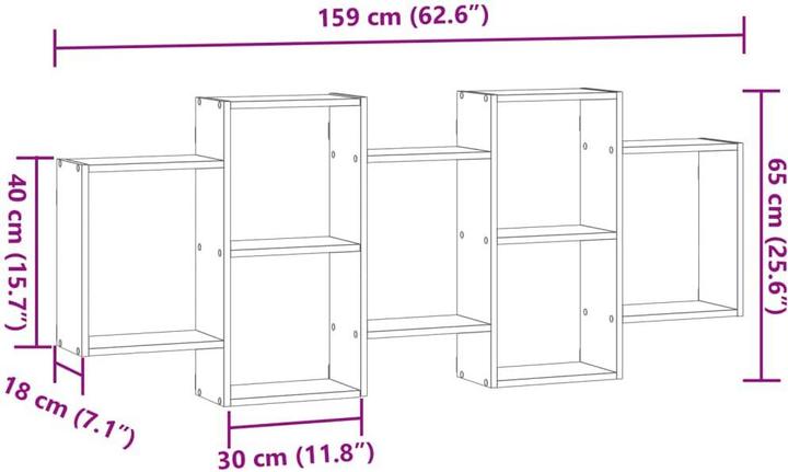 Immagine prodotto vidaXL Scaffale a muro (159 x 18 x 65 cm)