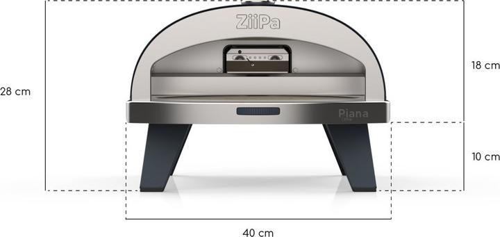 Actual product image Ziipa Piana Gas Ardoise (Pizza oven gas)