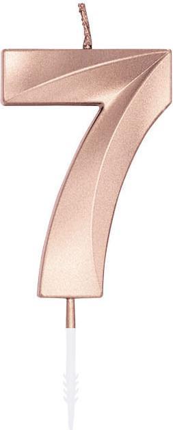 Produktbild Globos Europe Kuchenkerze 6 cm Metallic-Roségold Nr. 7