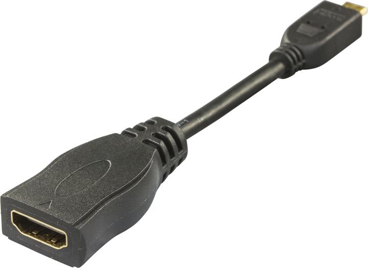 Actual product image Deltaco HDMI-24B HDMI cable HDMI Type D (Micro) HDMI Type A (Standard) Black (0.10 m)