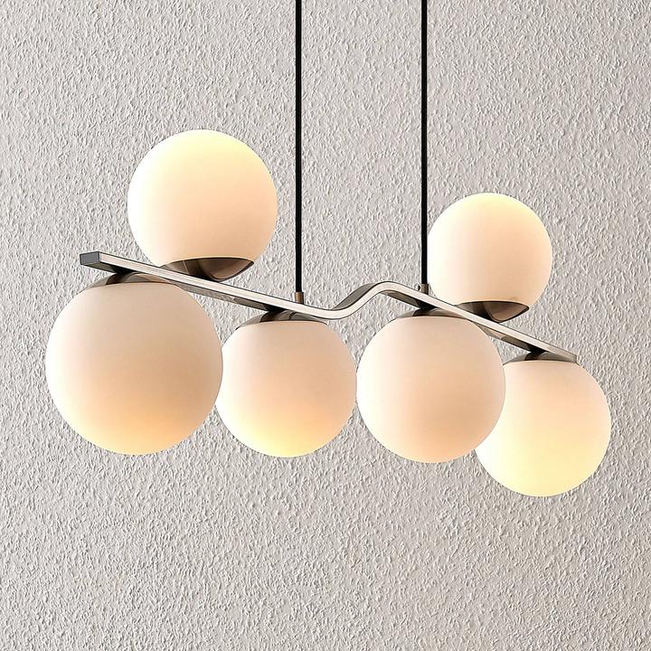 Produktbild Lindby Avalyn Pendelleuchte Opal/Nickel (E14)