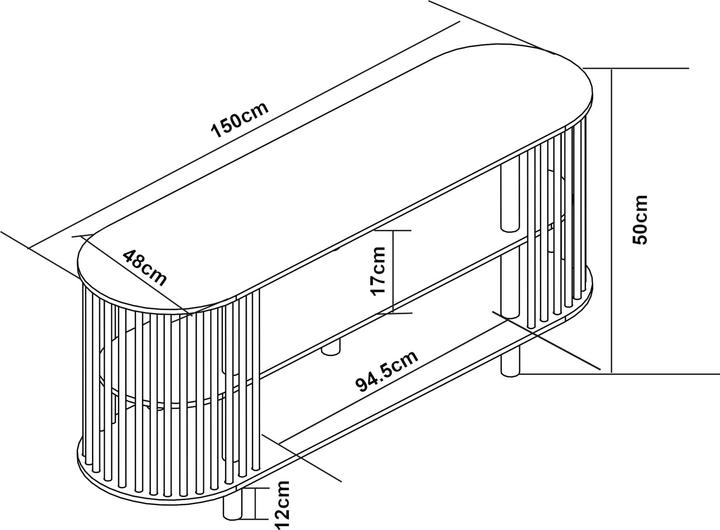 Immagine prodotto En.Casa Fernsehtisch Jarvenpaa 150x48x50 cm Bambus